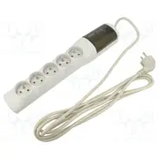Plug socket strip protective Sockets 5 250Vac 10A grey  Acar-W2337-3 Acar W2337 3