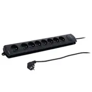 Plug socket strip protective Sockets 8 250Vac 10A black  Qs-50114 50114