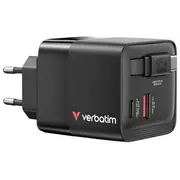 Verbatim 32217 Gan Tīkla Lādētājs 65W  2X Usb-C / Usb-A Adapteris 023942322177