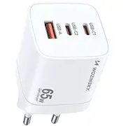 Wozinsky Cgwcw 65W Gan Wall Charger Usb-A / 2 x Usb-C - White  5907769308543 85044030