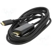 Adapter Hdmi 2.0,Usb 3.1 plug,USB C plug 2M black  A-Cm-Hdmim-02