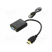 Adapter Hdmi plug,Jack 3.5Mm socket,VGA female Full Hd 1080P  Savak-76 Ak-76