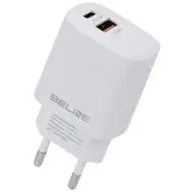 Charger wall tīkla lādētājs  30W Gan Usb-C, Usb-A balts Beli02173 5905359813439 85044030