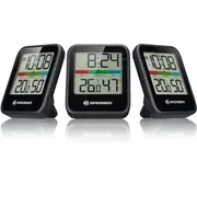 Bresser klimata monitora termometrs/higrometrs Dcf trīsdaļīgs komplekts, melns  7000016Cm3000 4007922077000