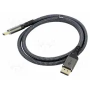 Cable Displayport plug,both sides textile 2.1  Goobay-75679 75679