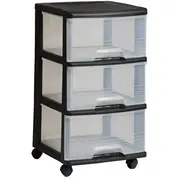 Curver  20L Drawer System atvilktņu sistēma ar 3 atvilktnēm 37X39X61Cm melna/caurspīdīga 0806772146 3253926772675