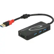 Delock External Usb 3.2 Gen 1 Hub Type-A Gt 3 x  2 Slot Sd Card Reader 62899 4043619628995