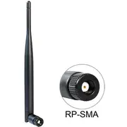 Delock Wlan 802.11 ac/a/b/g/n Antenna Rp-Sma plug 4 - 5 dBi omnidirectional with tilt joint black  88393 4043619883936