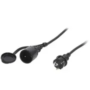Extension lead 3G1.5Mm2 20M rubber black Sockets no 1 16A  W-97022