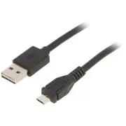 Gembird datu pārraides un uzlādes vads  Usb-A uz Micro Usb 1M melns Cc-Musb2D-1M 8716309077798 85044030