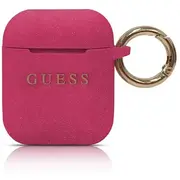 Guess Guaccsilglfu Silikona Aizsargapvalks Austiņām Apple Airpods 1  2 Rozā 3700740463819