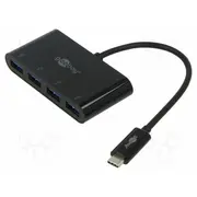 Hub Usb A socket x4,USB C plug 3.0 Pnp black 5Gbps  Goobay-61073 61073