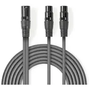 Kabelis Nedis Xlr M - 2X F 1.5M  Coth15025Gy15 5412810295593