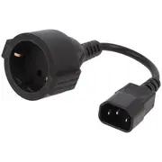 Kabelis-Pāreja Gembird Power adapter kab C14 input and Schuko output  Pc-Sfc14M-01 8716309082860