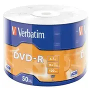 Matricas Dvd-R Azo Verbatim 4.7Gb 16X 50 Pack Matt Silver Wrap Spindle  43788V 0023942437888