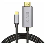 Savio Usb-C Male - Hdmi 2M Silver  Cl-171 5901986047674 85444290