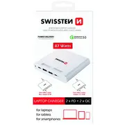 Swissten Tīkla Lādētājs Piezīmjdatoru un Macbook uzlādēšanai / 87W Pd3.0 Qc3.0 Pps  Sw-Tch-87W-Pd30-Qc30-W 8595217495265