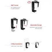 The Mc-713 Pc Holder Computer Under Desk Table Bracket Support Storage  Mc-713B 5902211104162 Kommcnuch0006
