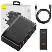 Baseus Gan Ccgan2P-L01 Tīkla Lādētājs 2 x Usb / Usb-C 100W 5A Melns  6953156204683 026519