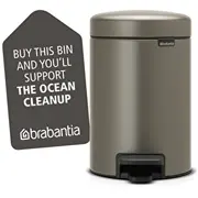 Brabantia atkritumu tvertne ar pedāli Newicon, 3 l, Platinum 113246  8710755113246