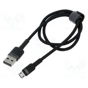 Cable High Speed,Usb 2.0 0.5M black textile 2.4A  Camklf-Ag1