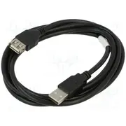 Cable Usb 2.0 A socket,USB plug gold-plated 1.8M black  Ca-Usbe10Cc-0018Bk Ca-Usbe-10Cc-0018-Bk