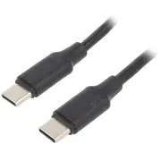 Cable Usb 2.0 C plug,both sides 1.5M black 480Mbps 100W  Cc-Usb2-Cmcm1001.5 Cc-Usb2-Cmcm100-1.5M