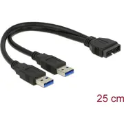Delock Cable Usb 3.0 Pin header male Gt 2 x Type-A 25 cm  83910 4043619839100