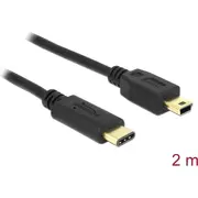 Delock Cable Usb Type-CTrade 2.0 male Gt Type Mini-B m black  83336 4043619833368