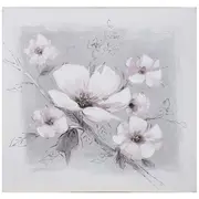 Eļļas glezna 60X60Cm, balti ziedi  84084 4741243840843