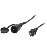 Extension lead 3G1.5Mm2 40M rubber black Sockets no 1 16A  W-97025