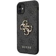 Guess Pu 4G Metal Logo Case Aizsargapvalks priekš iPhone 11 / pelēks  Guhcn614Gmggr 3700740506608