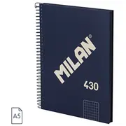 Klade A5, 80 lapas, rūtiņu ar spirāli, 95 gr. 430 Blue, Milan  Mil10748 57153E80Sncb