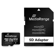 Mediarange Sd Microsd Card 512Gb Uhs-1 Cl.10 inkl. Adapter  Mr947 4260664878216 540321