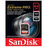 Memory card Sdxc 64Gb Extreme Pro Uhs I U3 V30 R 200Mb/S  Sdsdxxu-064G-Gn4In