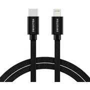 Swissten Textile Universāls Quick Charge 3.1 Usb-C uz Lightning Datu un Uzlādes Kabelis 2M  71529201 8595217476387