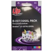 Uprint Brother 225Xl Bk 30MlCMY 13Ml  B-227/225Xl-4Pack-Up 3584770723651