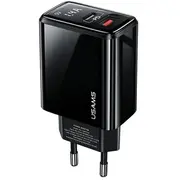 Usams Cc133Tc01 tīkla lādētājs  20W Pd3.0, Qc3.0 Usb-C, Usb-A melns 6958444971124 85044030