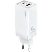 Usams T47 tīkla lādētājs  65W Pd Usb-C, Usb-A balts Cc153Tc02 6958444976884 85044030
