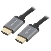 Cable Hdmi plug,both sides 2.0 2M black aluminium  Cha0101