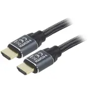 Cable Hdmi plug,both sides textile 2M black 28Awg Core Cu  Ccbp-Hdmi-2M