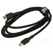 Cable Usb 2.0 C plug,both sides 1.2M black 480Mbps 60W  Gc-Kabgc30 Kabgc30