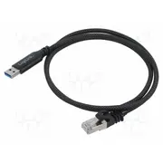 Cable Usb 3.0 Rj45 plug,USB A plug nickel plated 5M black  Cu0404