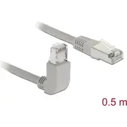 Delock Network cable Rj45 Cat.6A S/Ftp upwards angled / straight 0.5 m  83644 4043619836444
