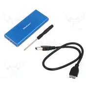Hard discs housing M.2 Usb 3.0 aluminium Pnp 38X95X9Mm blue  Qoltec-51832 51832