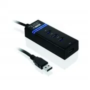 iBox Iuh3Fb interface hub 5000 Mbit/S Black  5901443050384 Peribohub0001
