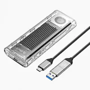 Orico Tcm2-G20 M.2 Nvme Usb-C 3.2 20Gb s Disk Drive - Silver Transparent  Orico-Tcm2-G20-Sv-Bp-Hu 6942227137883