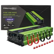 Qoltec Pure Sine Wave Inverter Monolith  battery charger Ups 2500W 5000 12V to 230V Lcd 5901878519449 85044095
