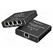 Switch Ethernet Rj45 socket x5,USB C Pnp black 100M  Qoltec-52293 52293