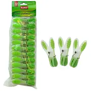 Veļas knaģi plastmasas 12Gab zaļi  24801135 8032638011358